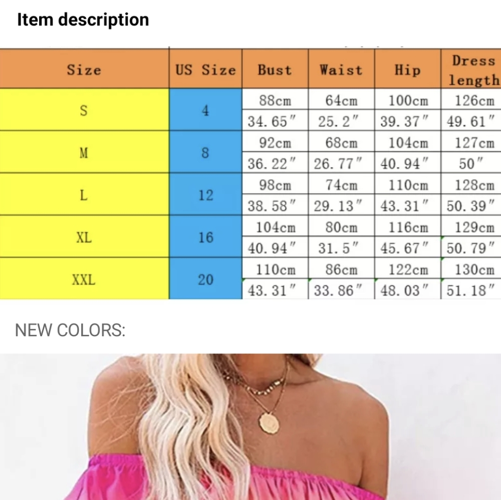 NWT Rainbow Ombre Boho Maxi Summer Dress S: Sm-Med - Picture 14 of 14